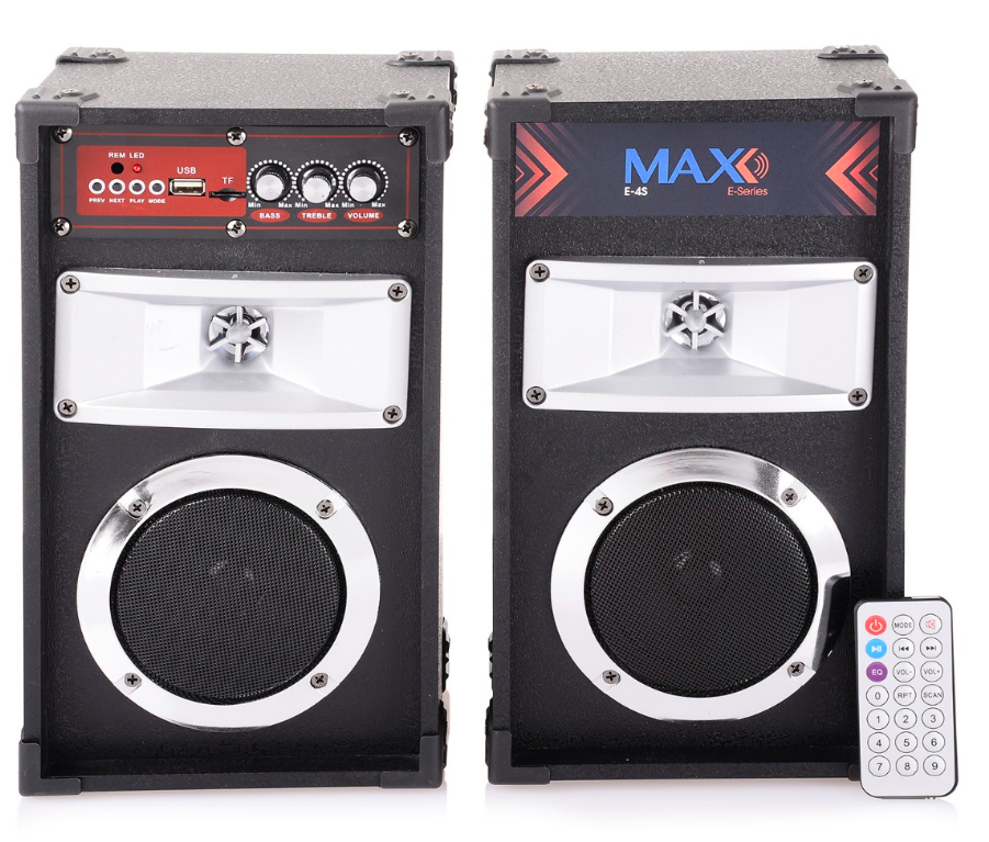 مكبر صوت MAX E4S صب 2 سماعة وش خشب